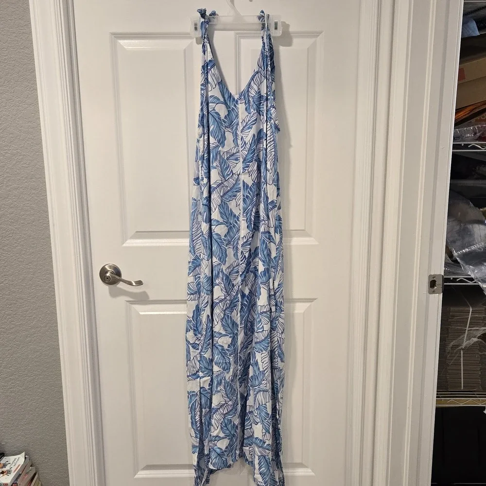 Island Batiks Hawaiian Maxi Dress Sleeveless Cover-Up One Sz Pockets Beach Boho